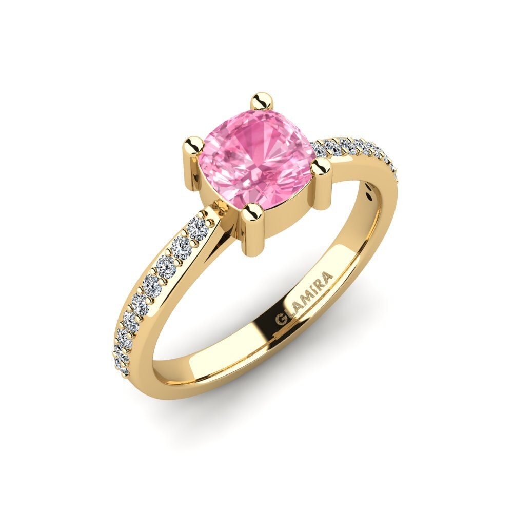 Cushion Pink Sapphire Engagement Ring Frec - Cushion
