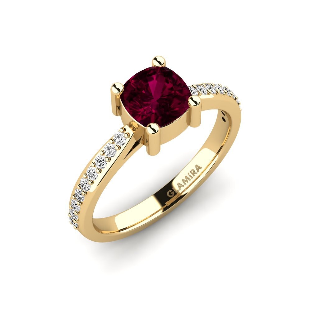 Cushion Rhodolite Garnet Engagement Ring Frec - Cushion