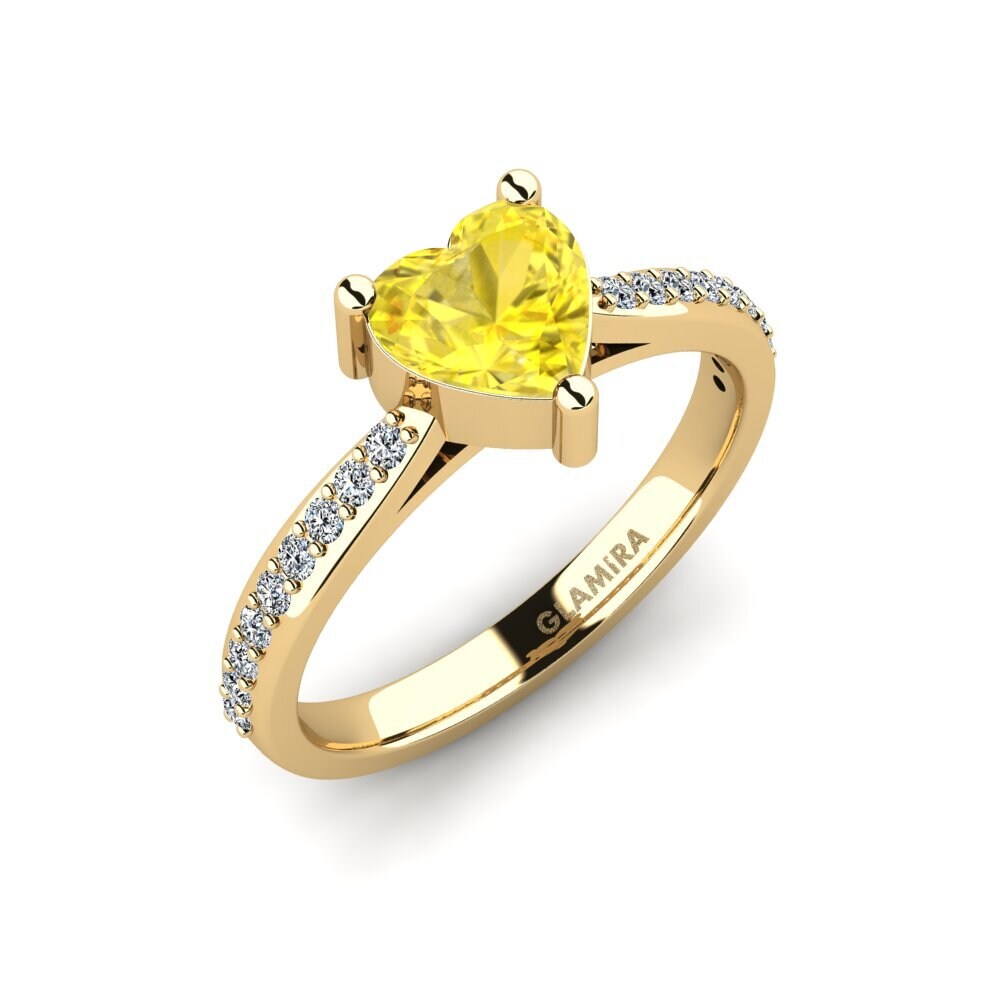 Yellow Sapphire Engagement Ring Frec - Heart