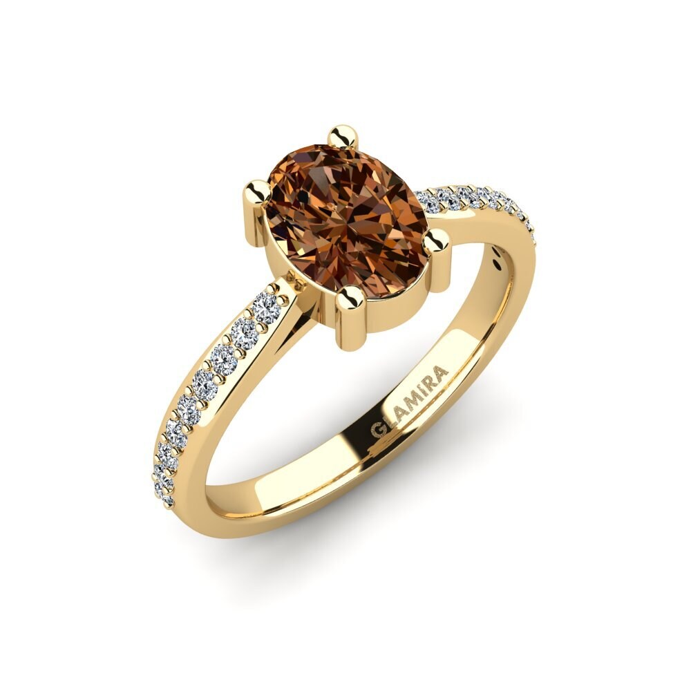 Oval Brown Diamond Engagement Ring Frec - Oval