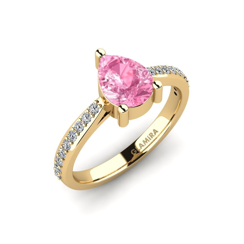 Pink Sapphire Engagement Ring Frec - Pear