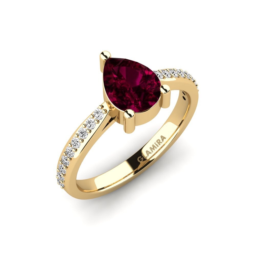Pear Rhodolite Garnet Engagement Ring Frec - Pear