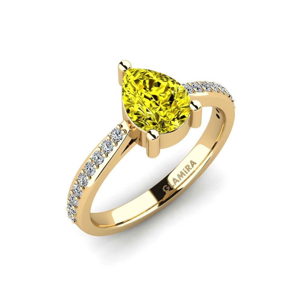 Yellow Diamond Engagement Ring Frec - Pear