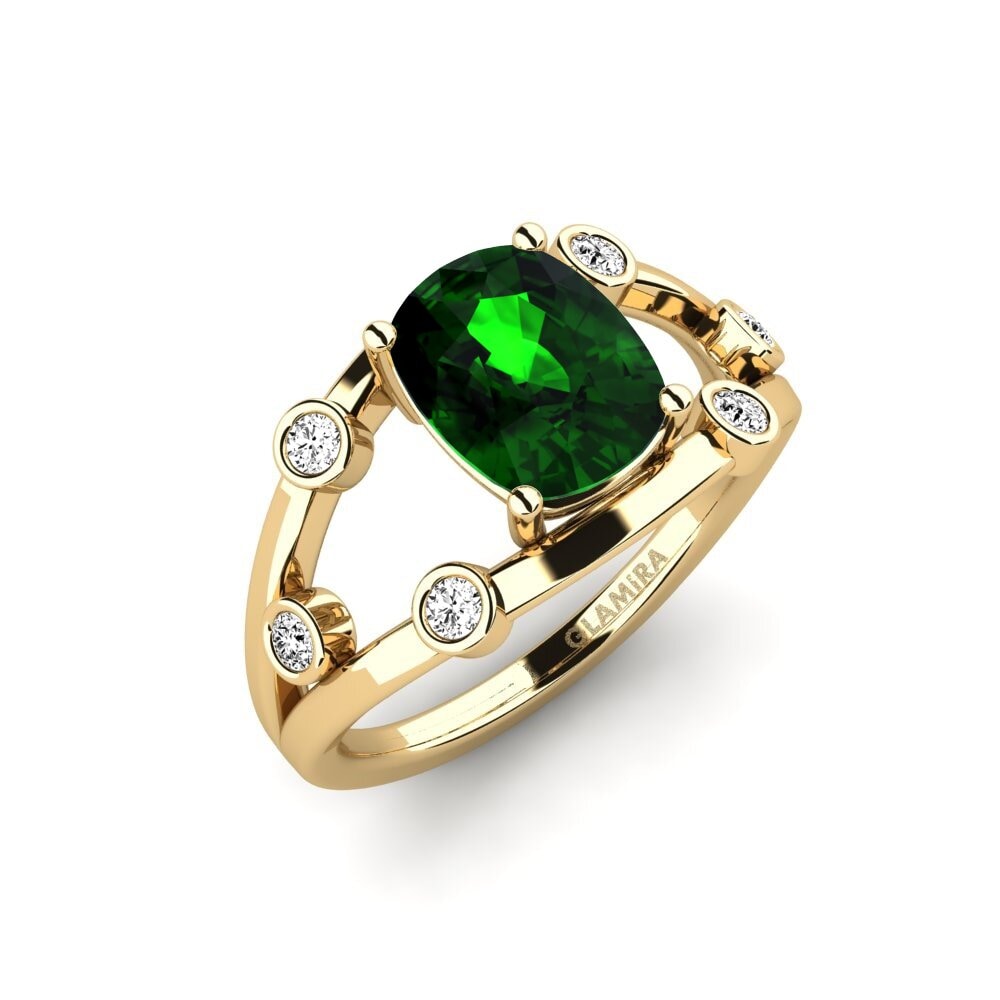 Turmalina verde Anillo de compromiso Fyhted - Cushion