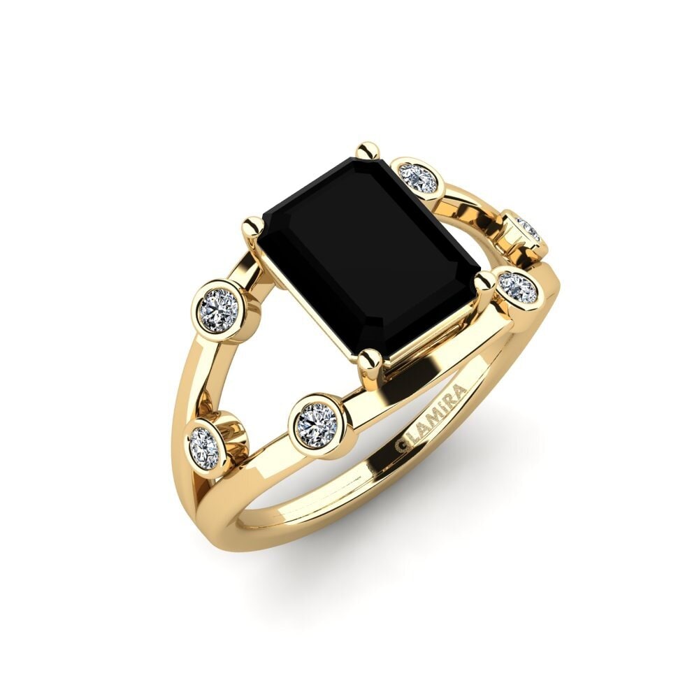 Schwarzer Saphir Verlobungsring Fyhted - Emerald