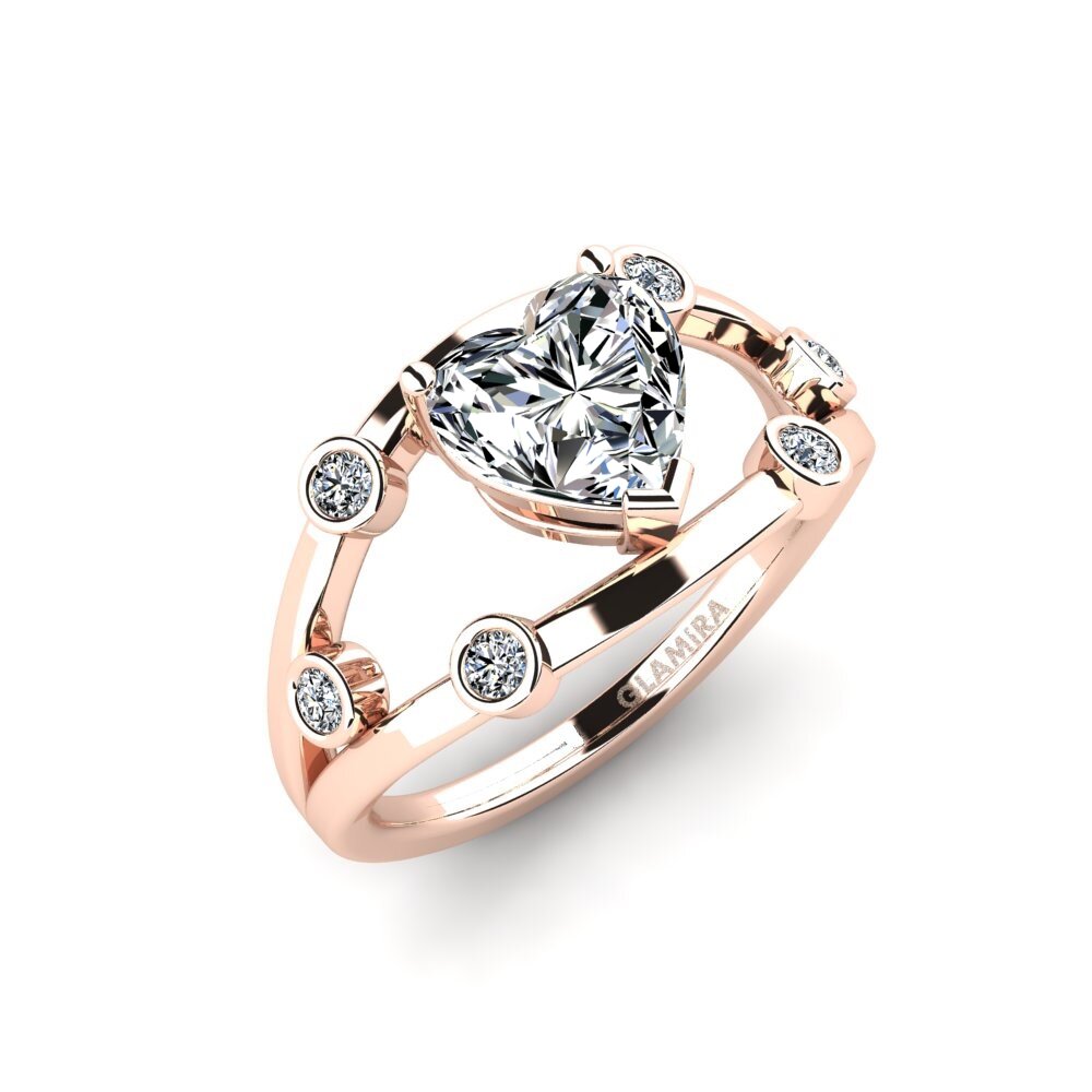 Oro Rosso 585 Anello di fidanzamento Fyhted - Heart