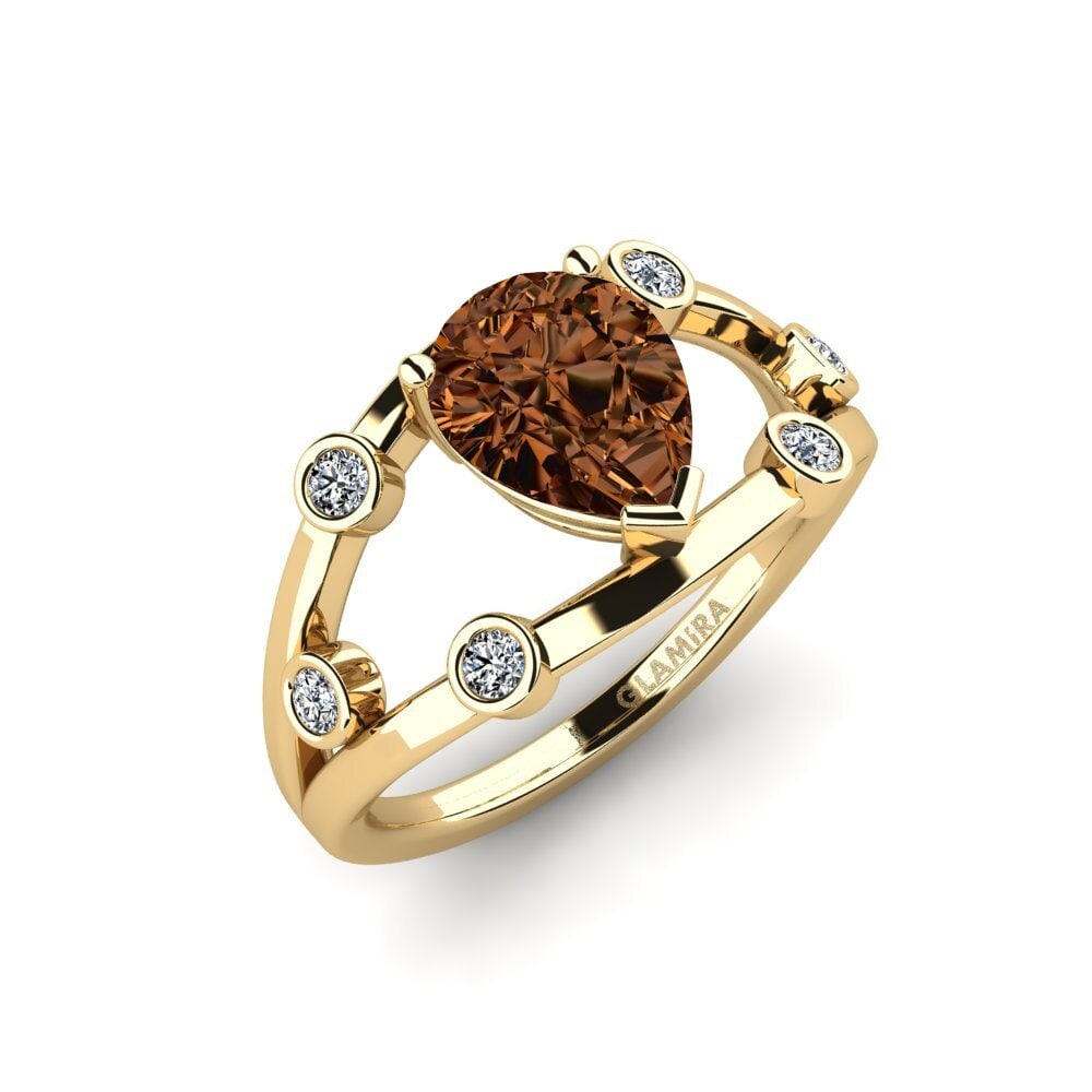 Diamante café Anillo de compromiso Fyhted - Pear