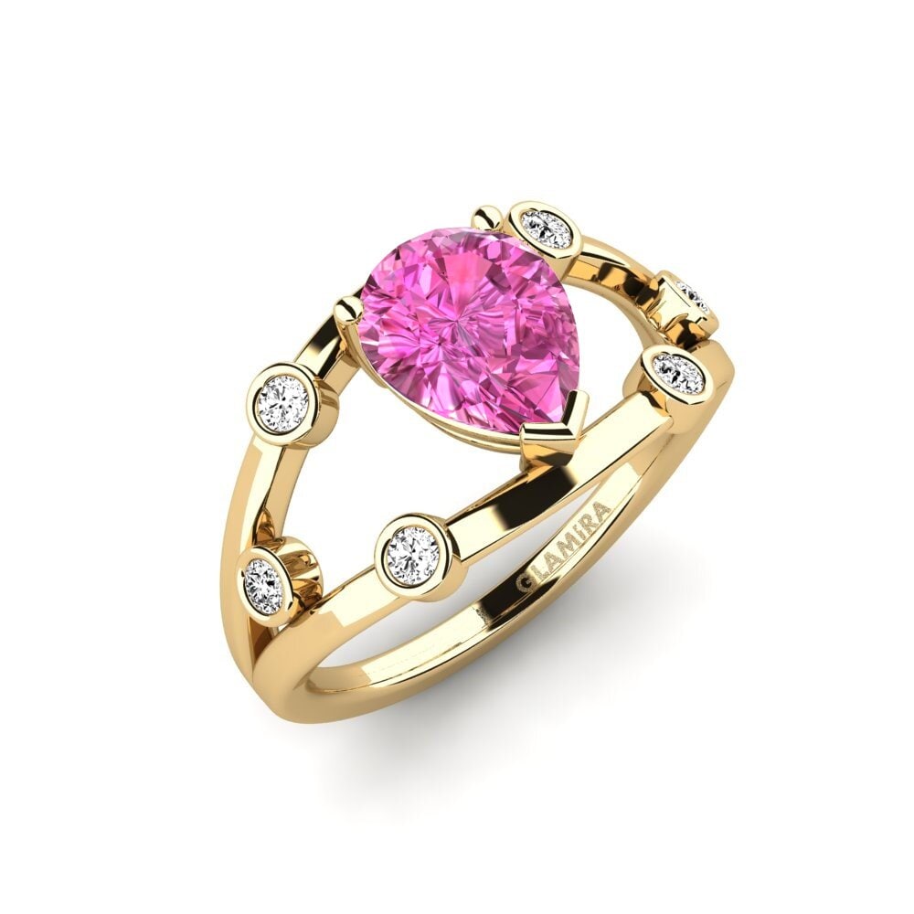 Topázio Rosa Anel de Noivado Fyhted - Pear