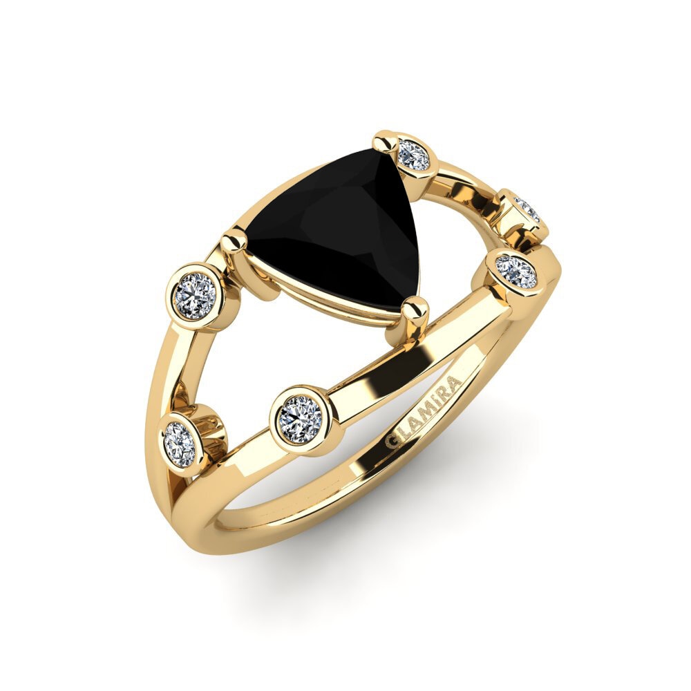Trillion Black Diamond Engagement Ring Fyhted - Trillion