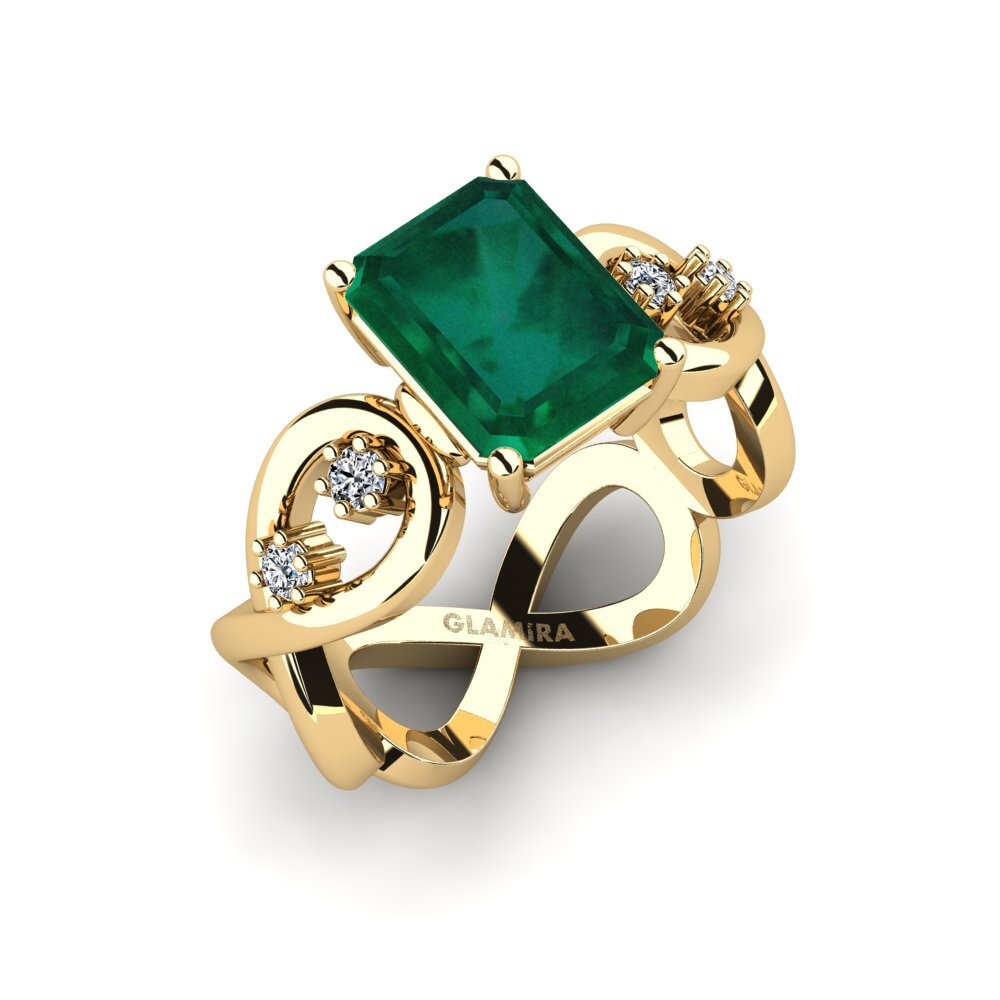 Émeraude Bague de fiançailles Guld - Emerald