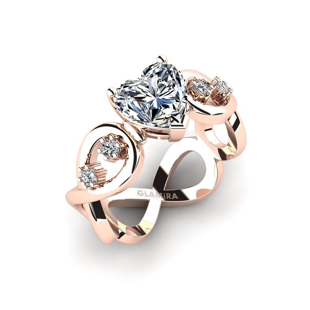 Oro Rosso 585 Anello di fidanzamento Guld - Heart