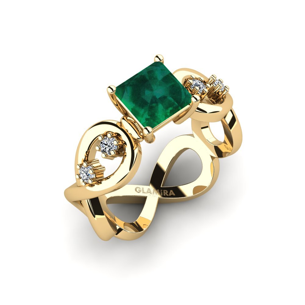 Émeraude Bague de fiançailles Guld - Princess