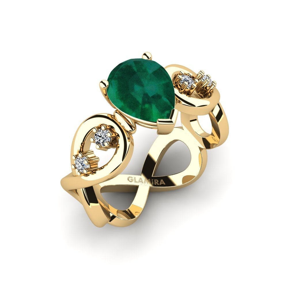 Émeraude Bague de fiançailles Guld - Pear