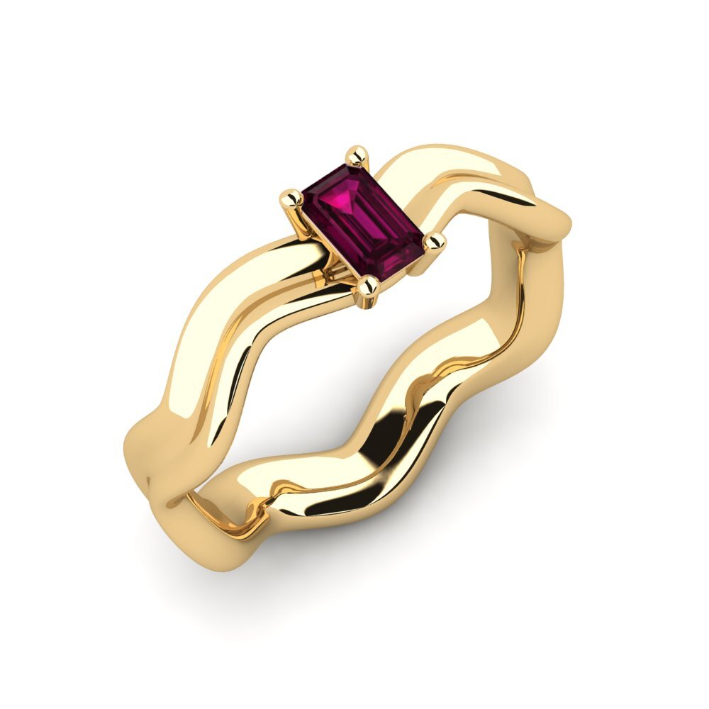 Grenat de Rhodolite Bague de fiançailles Gungtes - Emerald