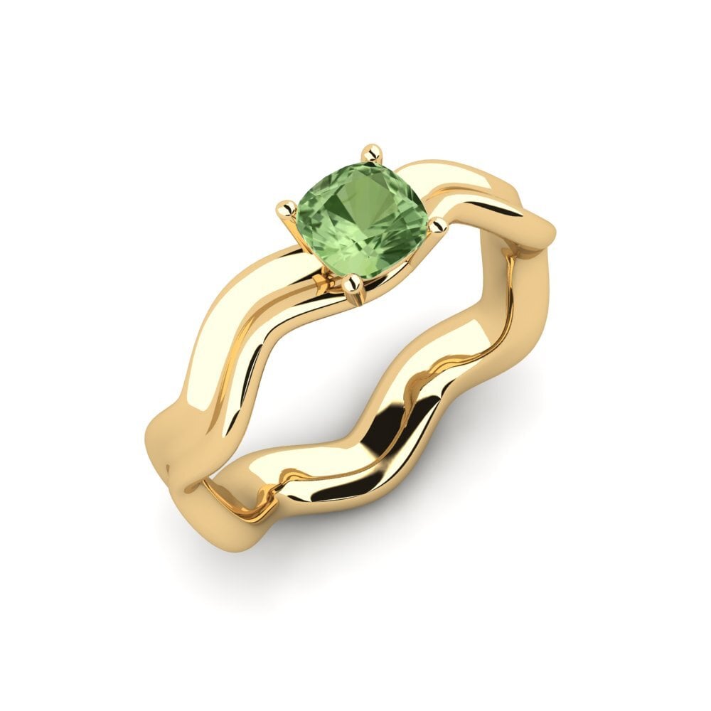 Zafiro Verde Anillo de compromiso Gungtes - Cushion