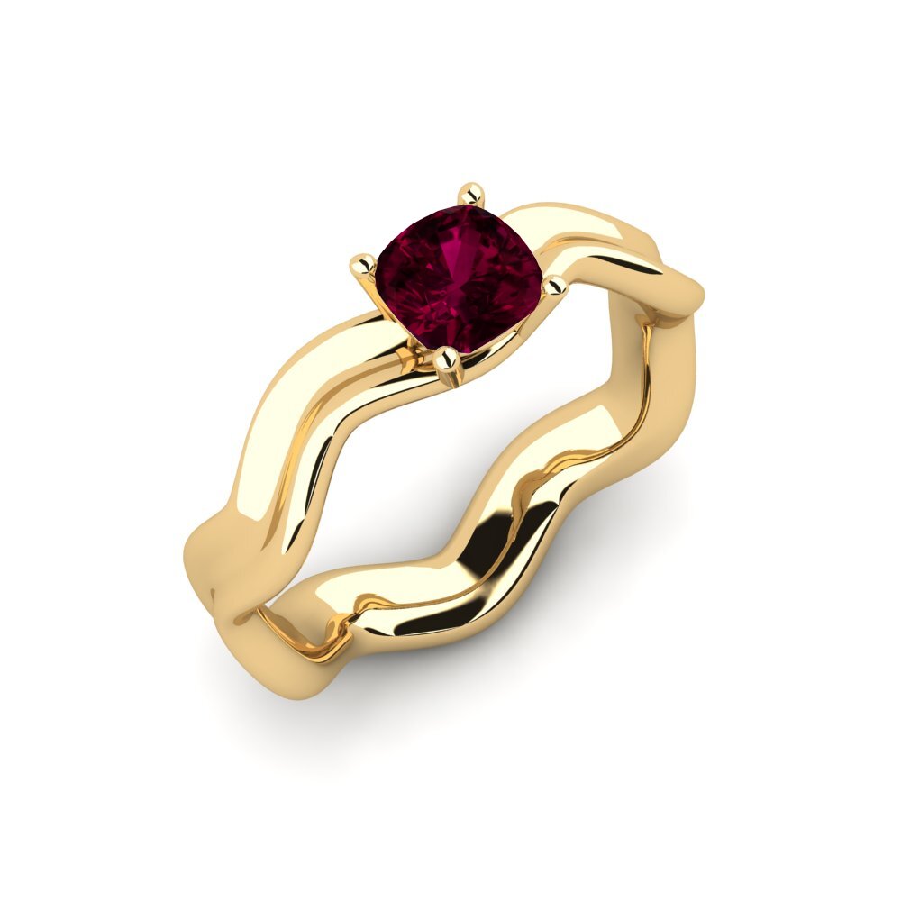 Grenat de Rhodolite Bague de fiançailles Gungtes - Cushion