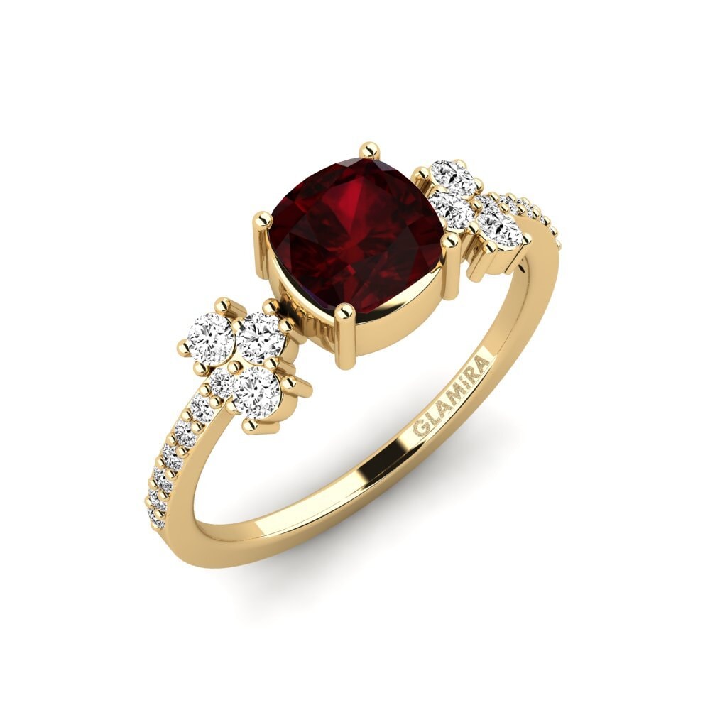 Garnet Engagement Ring Hamdan - Cushion