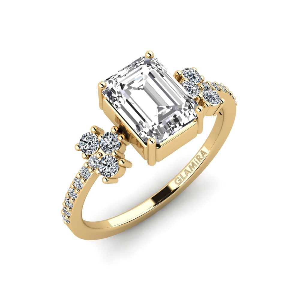 Emerald Cut Lab Grown Diamond Engagement Ring Hamdan - Emerald