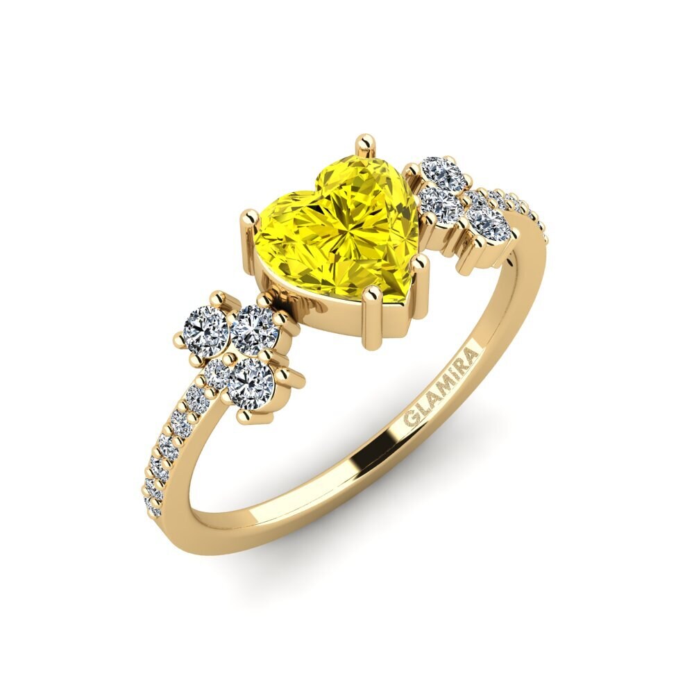Heart Yellow Diamond Engagement Ring Hamdan - Heart