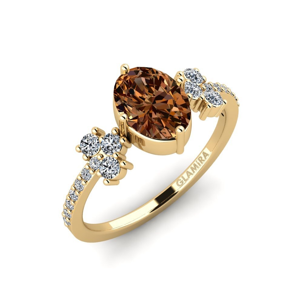 Oval Brown Diamond Engagement Ring Hamdan - Oval