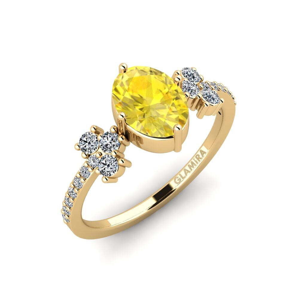 Oval Yellow Sapphire Engagement Ring Hamdan - Oval