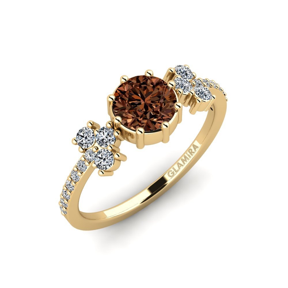Brown Diamond Engagement Ring Hamdan - Round