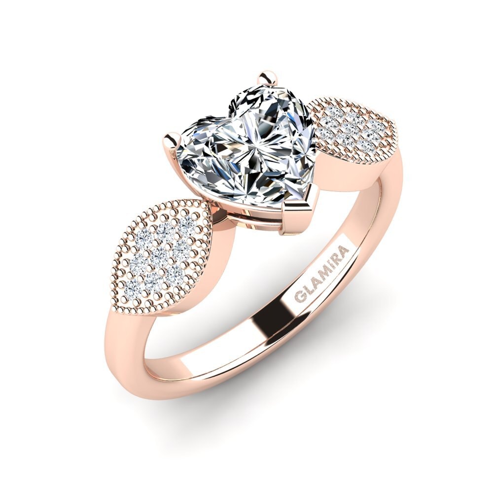 Oro Rosso 585 Anello di fidanzamento Hatin - Heart