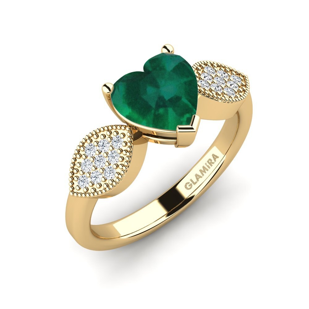 Émeraude Bague de fiançailles Hatin - Heart