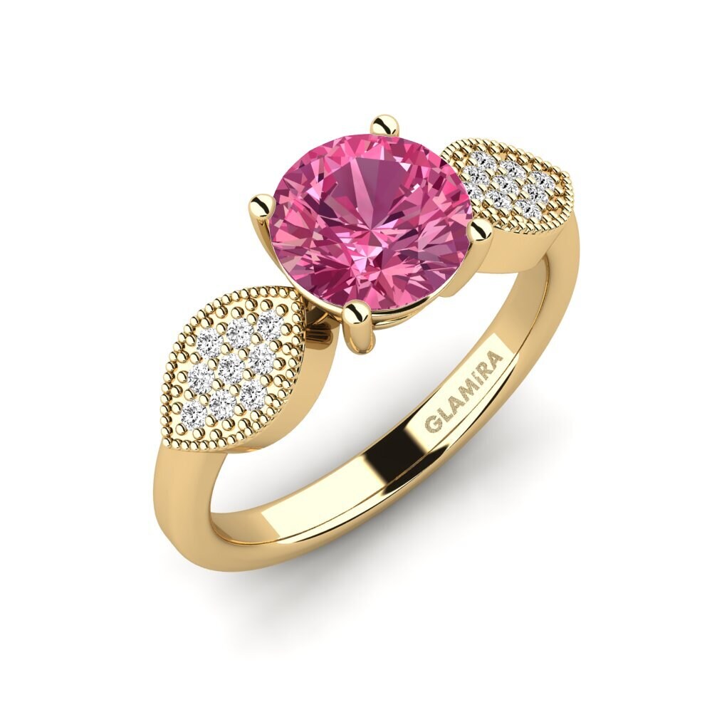 Rosa Turmalin Verlobungsring Hatin - Round