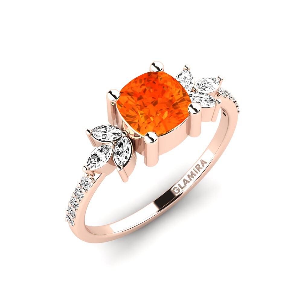 Achetez Bague de fiançailles Irice - Cushion en Or rose 585 Opale de Feu 1  Carats Coussin taillé | GLAMIRA.africa, image size:1000x1000