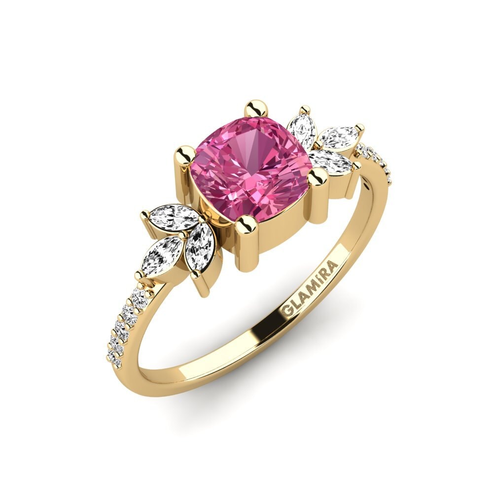 Rosa Turmalin Verlobungsring Irice - Cushion