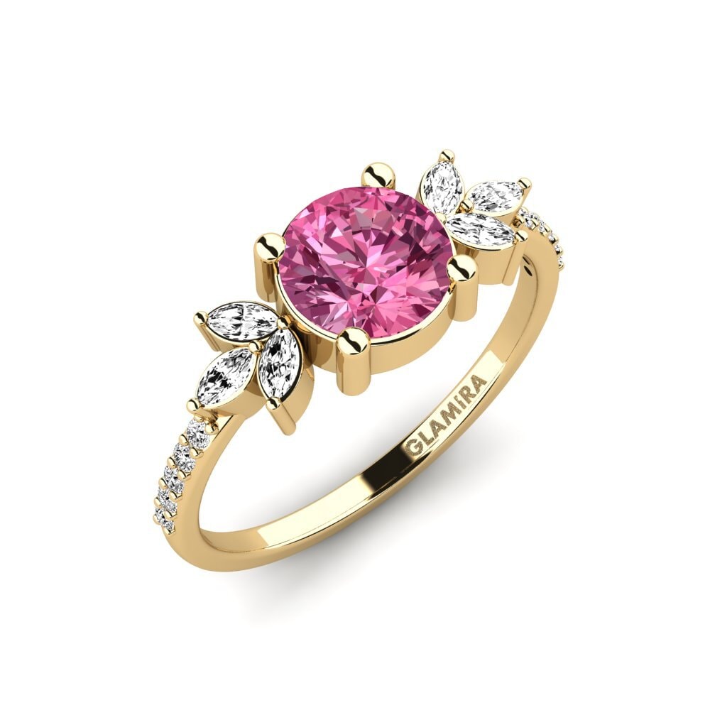 Rosa Turmalin Verlobungsring Irice - Round