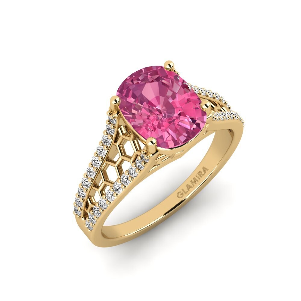Cushion Pink Tourmaline Engagement Ring Jubda - Cushion