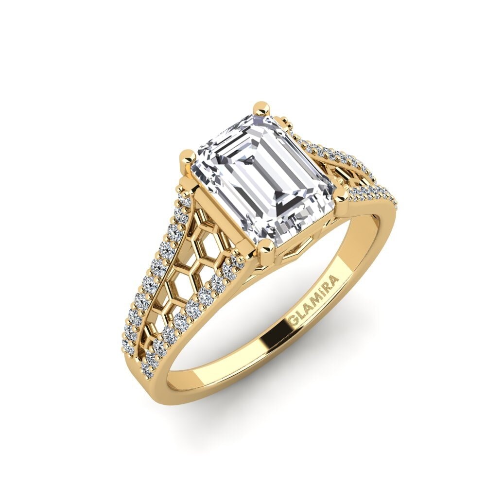 Emerald Cut Lab Grown Diamond Engagement Ring Jubda - Emerald