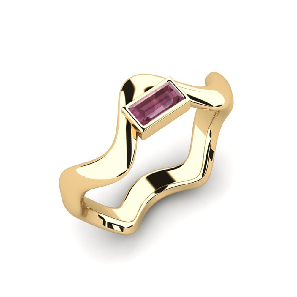 Grenat de Rhodolite Bague de fiançailles Junpo - Baguette