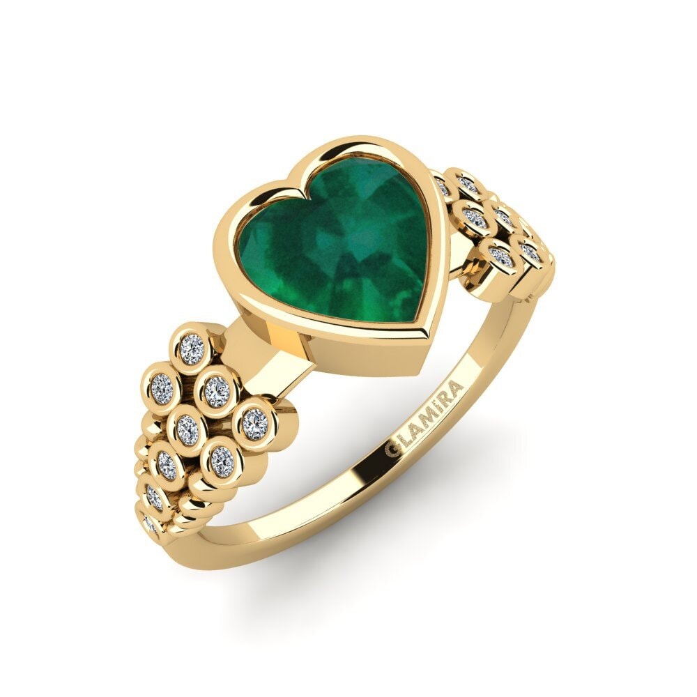 Émeraude Bague de fiançailles Kamstar - Heart