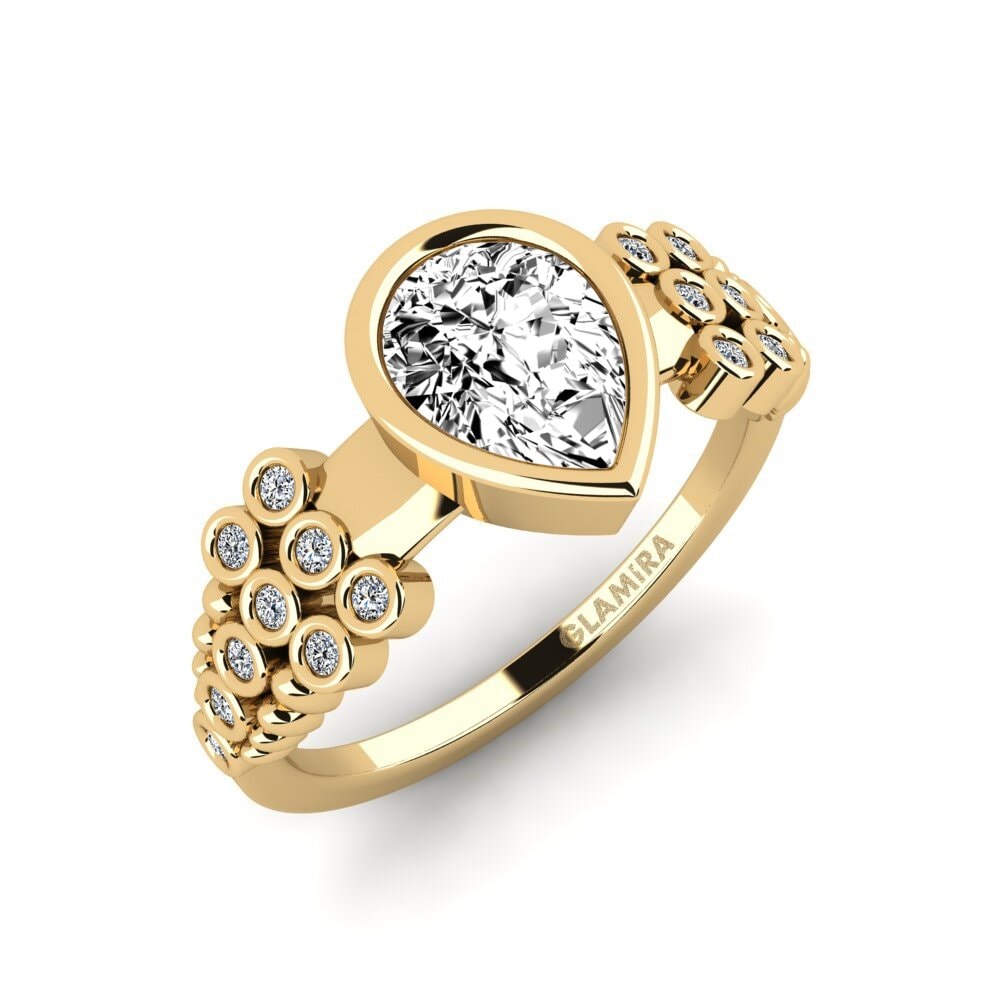 Pear Moissanite Engagement Ring Kamstar - Pear