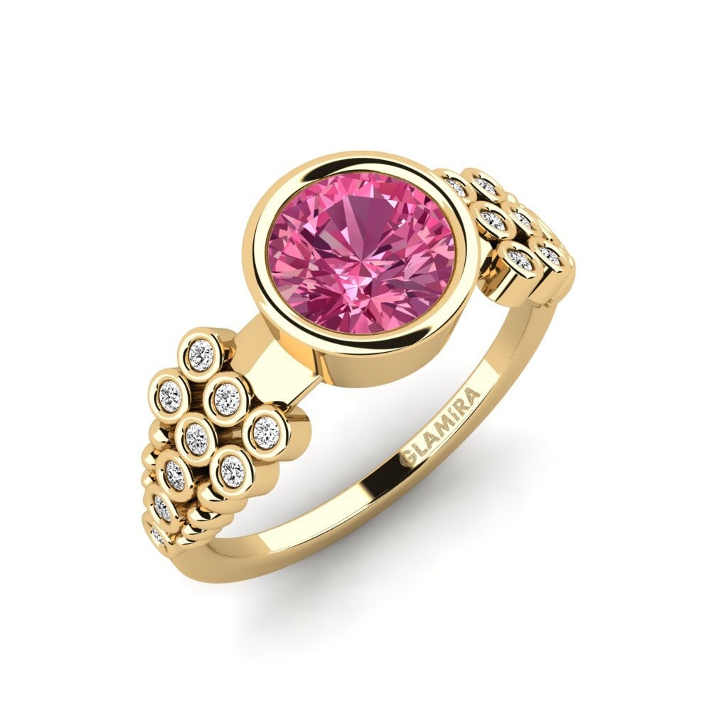 Rosa Turmalin Verlobungsring Kamstar - Round