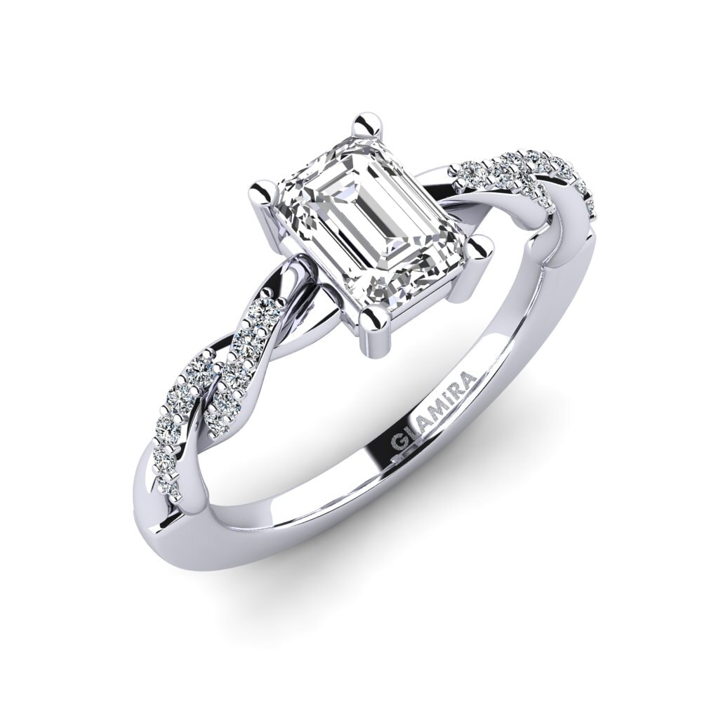 950 Platinum Lab Grown Diamond Engagement Ring Wicat - Emerald