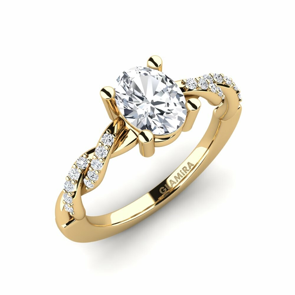 White Zircon Engagement Ring Wicat - Oval