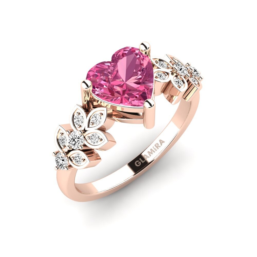 Bague Double Cœur En Or Rose Sur Argent Sterling Avec CZ - Silverspeck - Neuf Sans Boîte