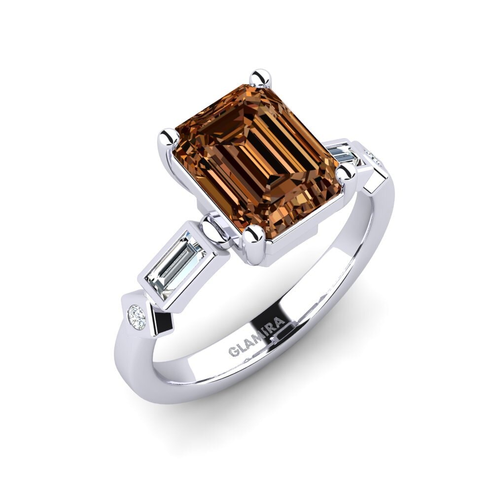 Diamante café Anillo de compromiso Conga - Emerald