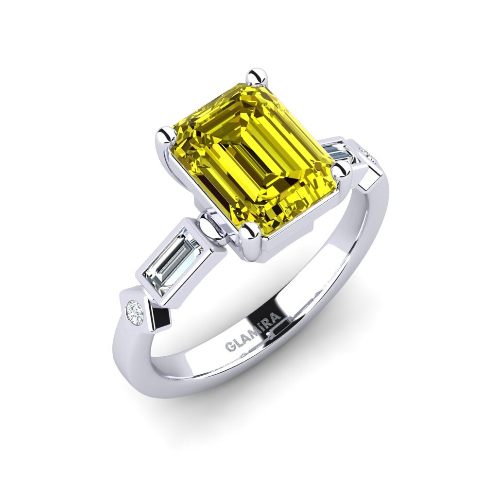Diamante Amarillo Anillo de compromiso Conga - Emerald
