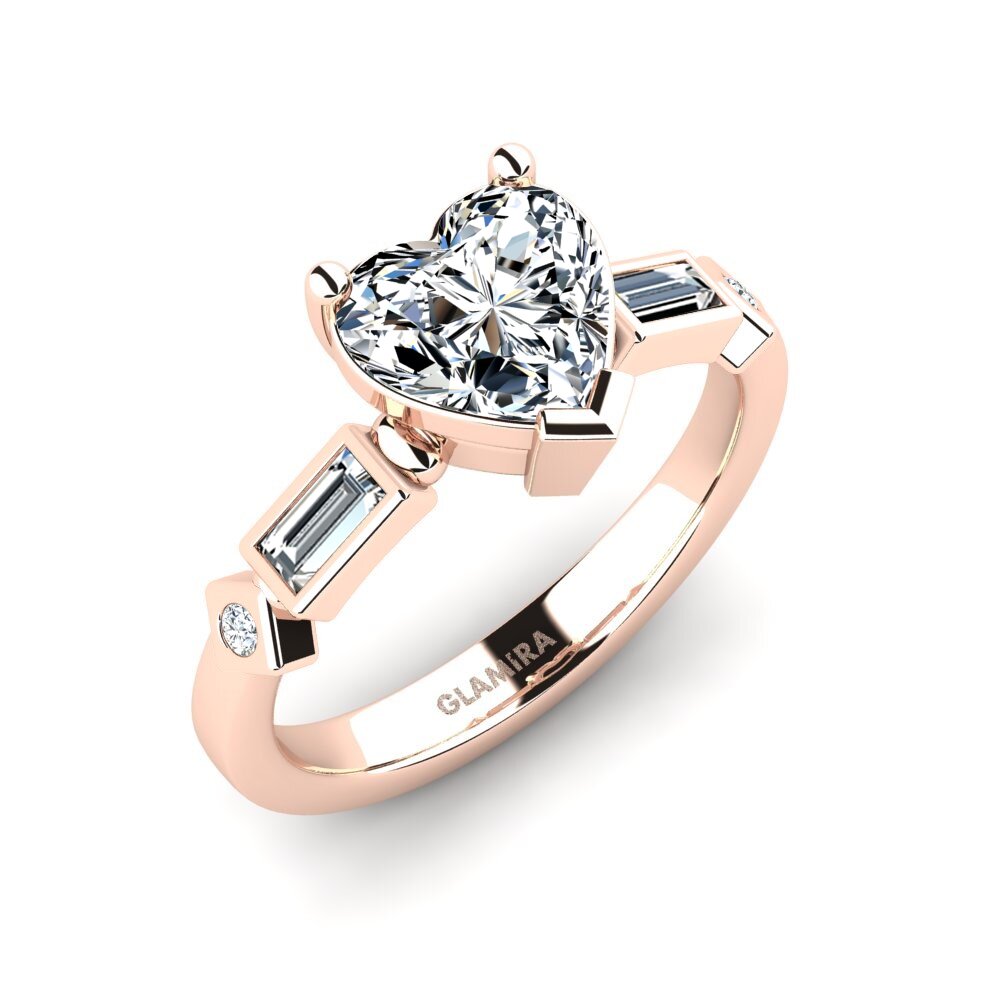 Oro Rosso 585 Anello di fidanzamento Conga - Heart