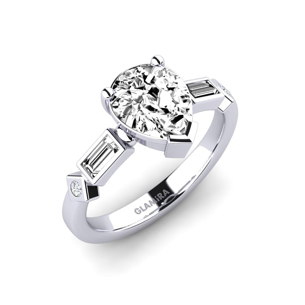 Moissanite Engagement Ring Conga - Pear