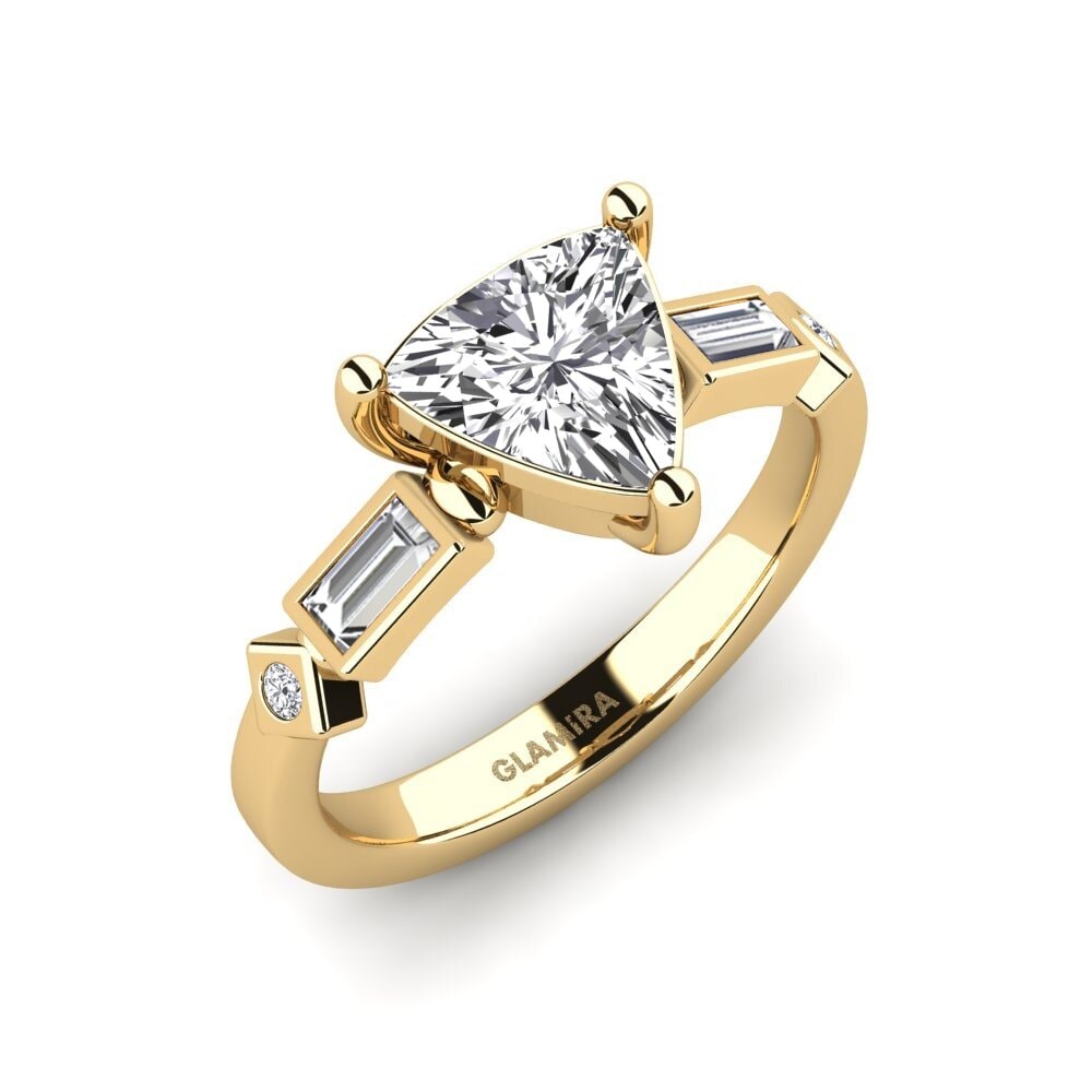 Conga Rings Engagement Ring Conga - Trillion in 1.2 Carat Trillion cut 18ct Yellow ...