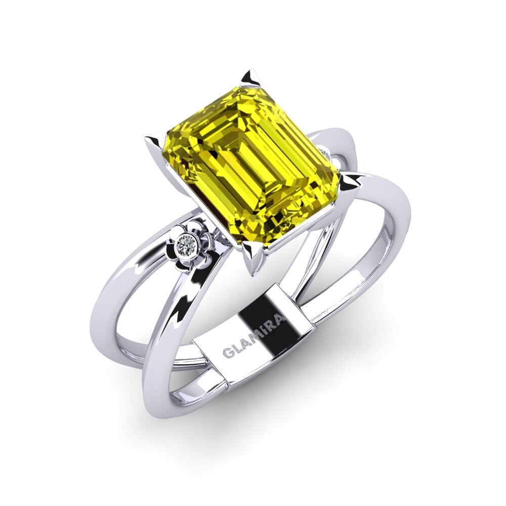Diamante Amarillo Anillo de compromiso Dallso - Emerald