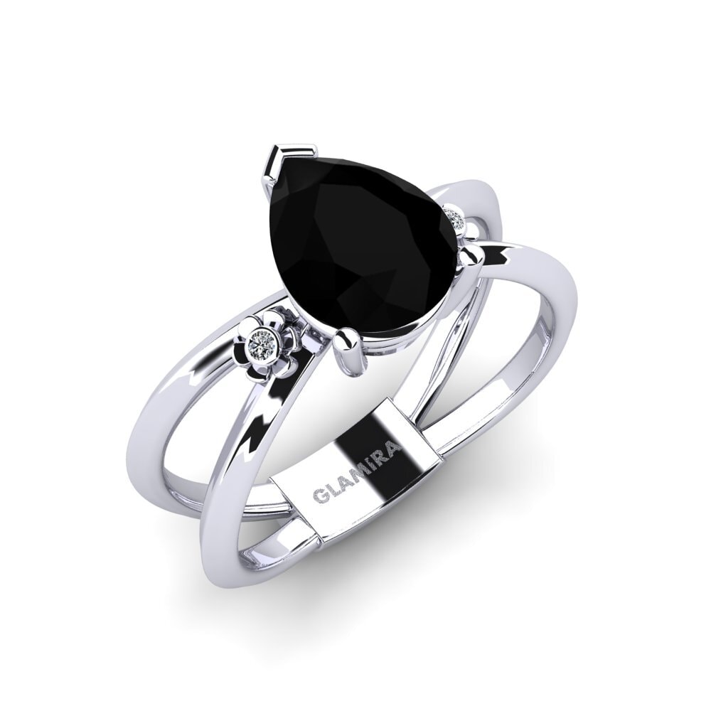 Diamante Negro Anillo de compromiso Dallso - Pear