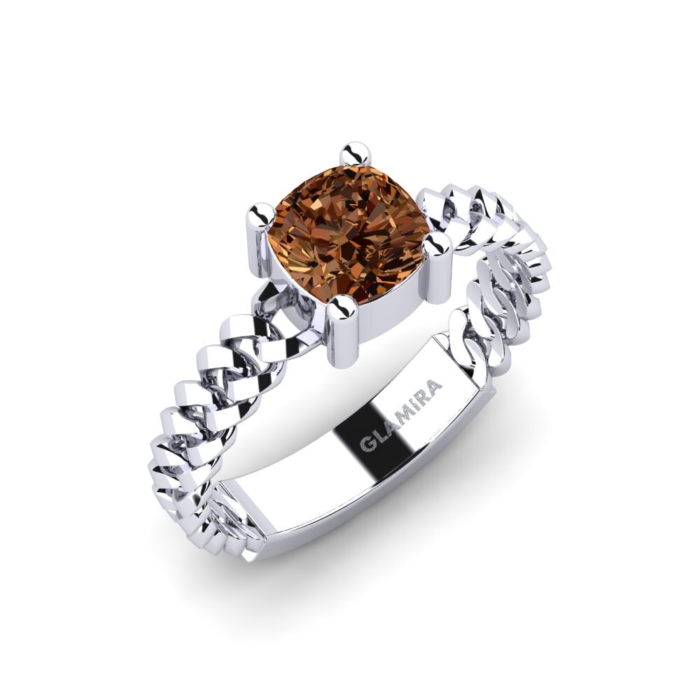 Diamante café Anillo de compromiso Ducta - Cushion