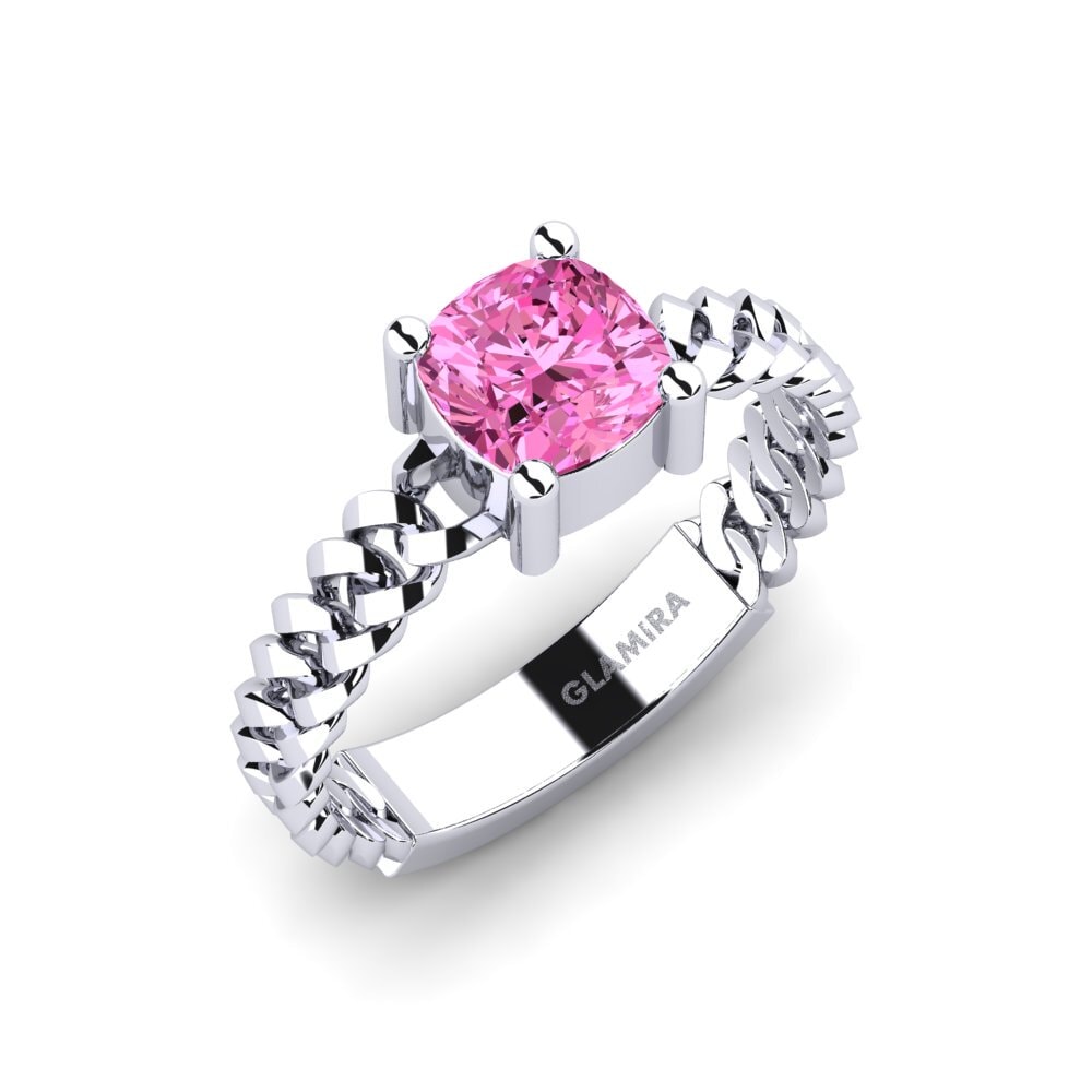 Cushion Pink Topaz Engagement Ring Ducta - Cushion